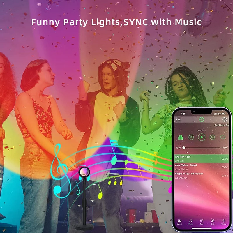 Smart LED Sunset Lamp Colorful - Smart Home For Windows ulasan dan harga