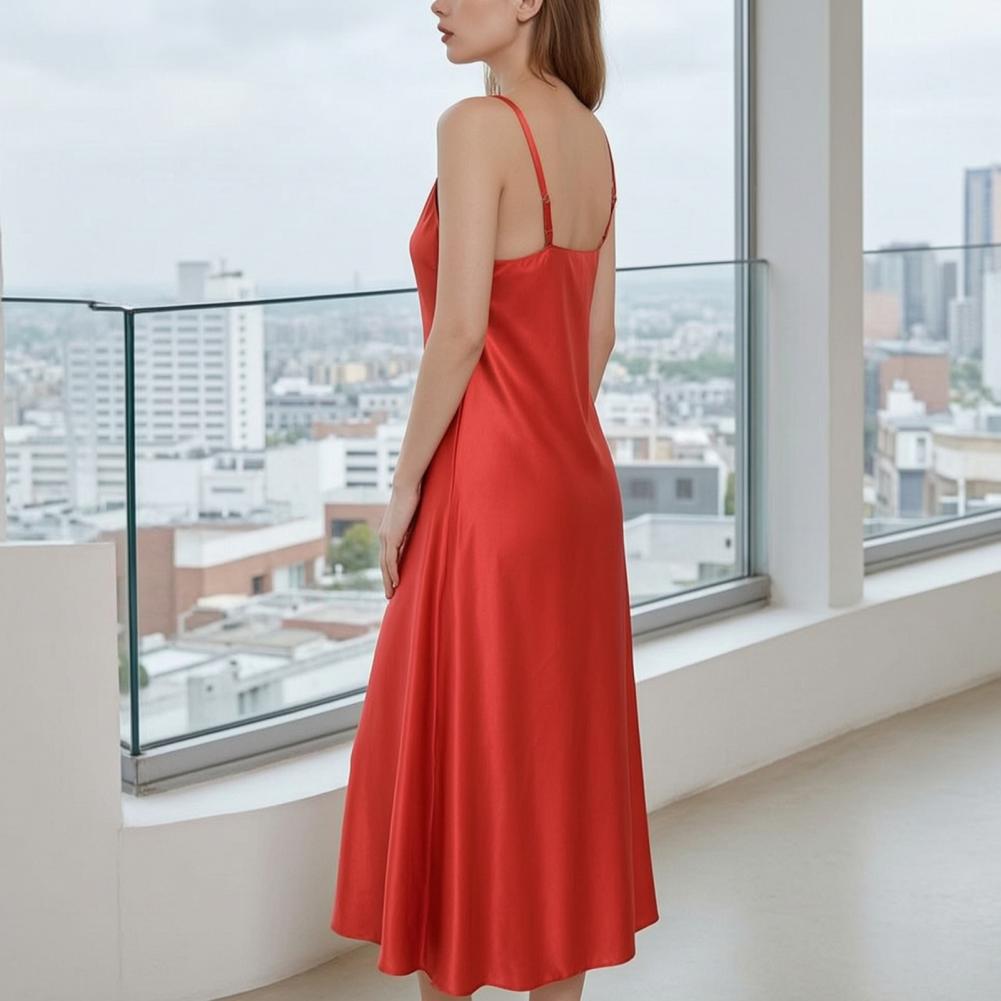 Sexy Nightdress Deep Neck Slee - Smart Home Simulation ulasan dan harga